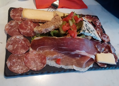 Charcuterie and cheese plate